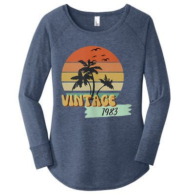 Vintage 1983 Beach 40th Birthday Class Reunion Scene Women's Perfect Tri Tunic Long Sleeve Shirt