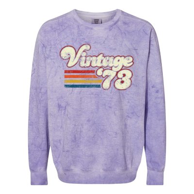 Vintage 1973 Birthday Colorblast Crewneck Sweatshirt