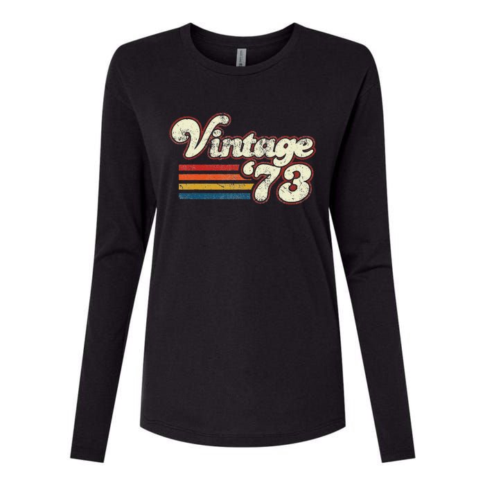 Vintage 1973 Birthday Womens Cotton Relaxed Long Sleeve T-Shirt