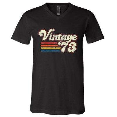 Vintage 1973 Birthday V-Neck T-Shirt