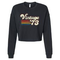 Vintage 1973 Birthday Cropped Pullover Crew