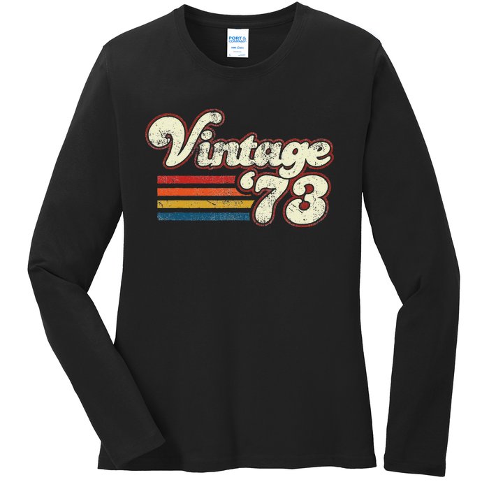 Vintage 1973 Birthday Ladies Long Sleeve Shirt