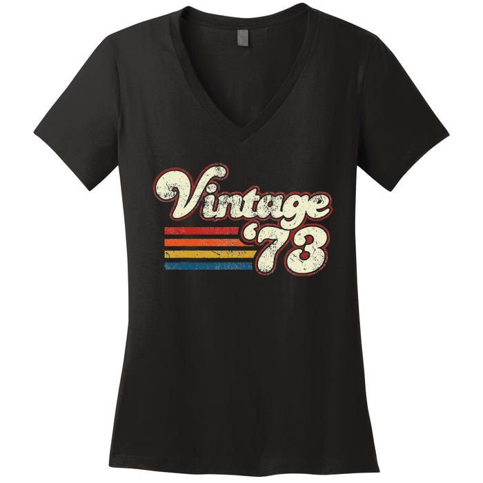 Vintage 1973 Birthday Women's V-Neck T-Shirt