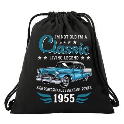 Vintage 1955 Birthday Classic Car For Legends Born In 1955 Drawstring Bag