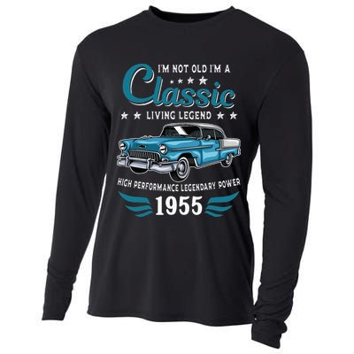 Vintage 1955 Birthday Classic Car For Legends Born In 1955 Cooling Performance Long Sleeve Crew
