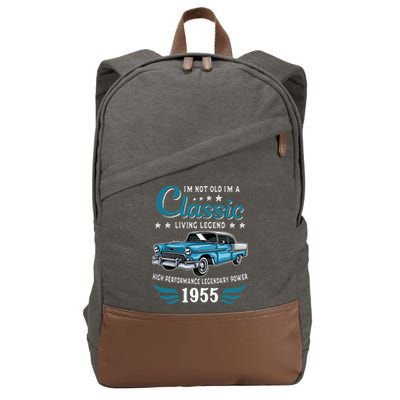 Vintage 1955 Birthday Classic Car For Legends Born In 1955 Cotton Canvas Backpack