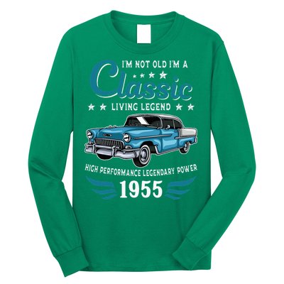 Vintage 1955 Birthday Classic Car For Legends Born In 1955 Long Sleeve Shirt