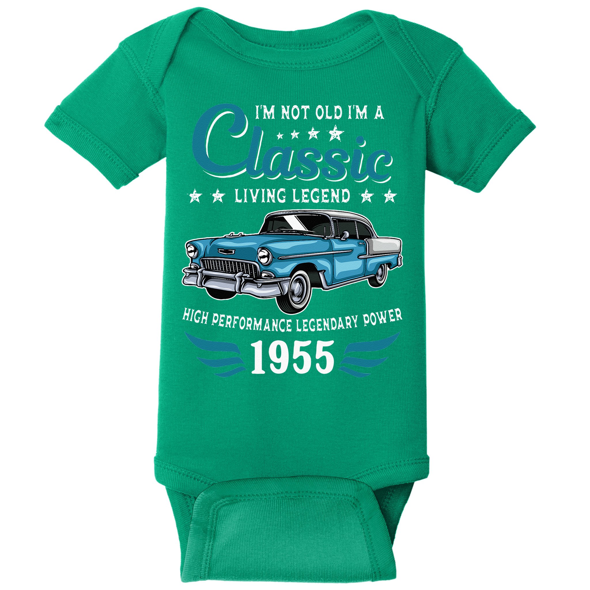 Vintage 1955 Birthday Classic Car For Legends Born In 1955 Baby Bodysuit
