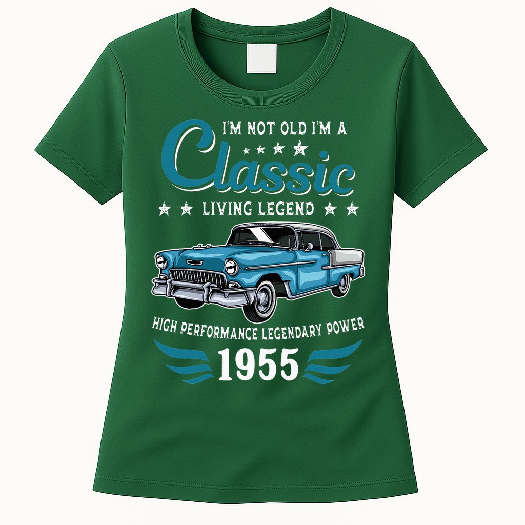 Vintage 1955 Birthday Classic Car For Legends Born In 1955 Womens T-Shirt