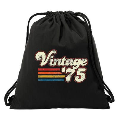 Vintage 1975 Birthday Drawstring Bag