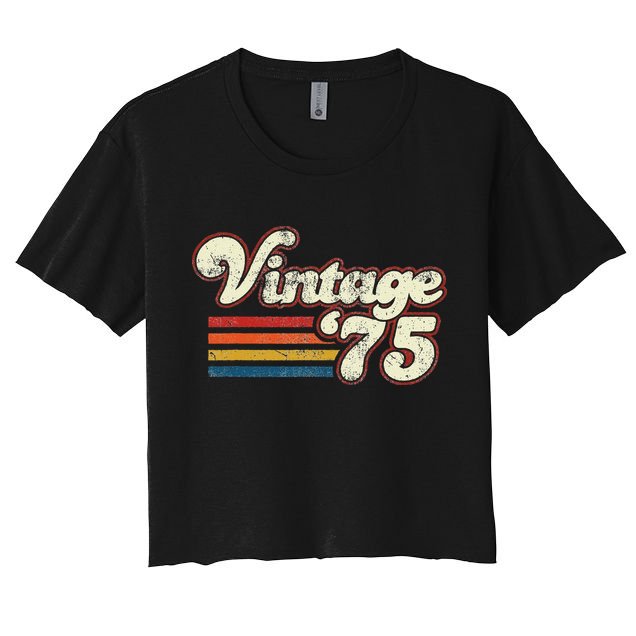 Vintage 1975 Birthday Crop Top