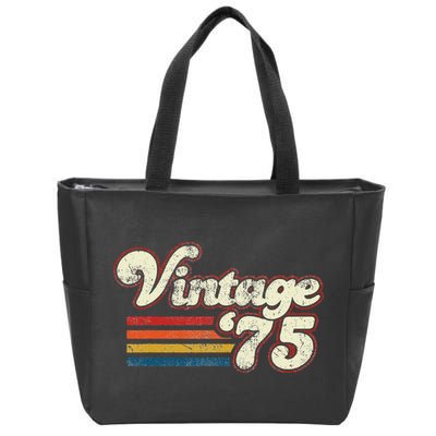 Vintage 1975 Birthday Zip Tote Bag