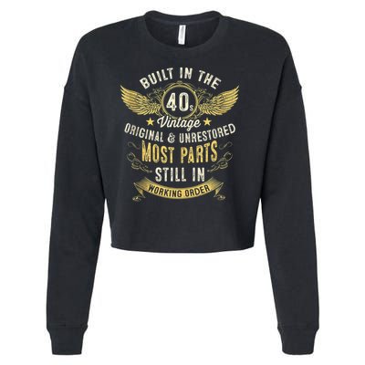 Vintage 1940s Built In The 40s Forties 80th Birthday Cropped Pullover Crew