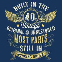 Vintage 1940s Built In The 40s Forties 80th Birthday Apron