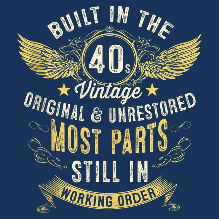 Vintage 1940s Built In The 40s Forties 80th Birthday Apron