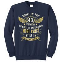Vintage 1940s Built In The 40s Forties 80th Birthday Sweatshirt