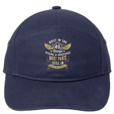 Vintage 1940s Built In The 40s Forties 80th Birthday 7-Panel Snapback Hat