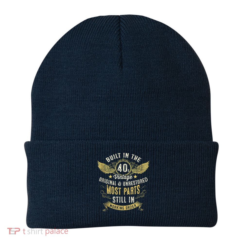 Vintage 1940s Built In The 40s Forties 80th Birthday Beanie
