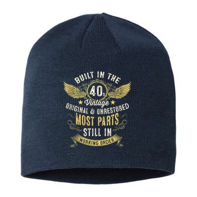 Vintage 1940s Built In The 40s Forties 80th Birthday Sustainable Beanie