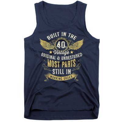 Vintage 1940s Built In The 40s Forties 80th Birthday Tank Top