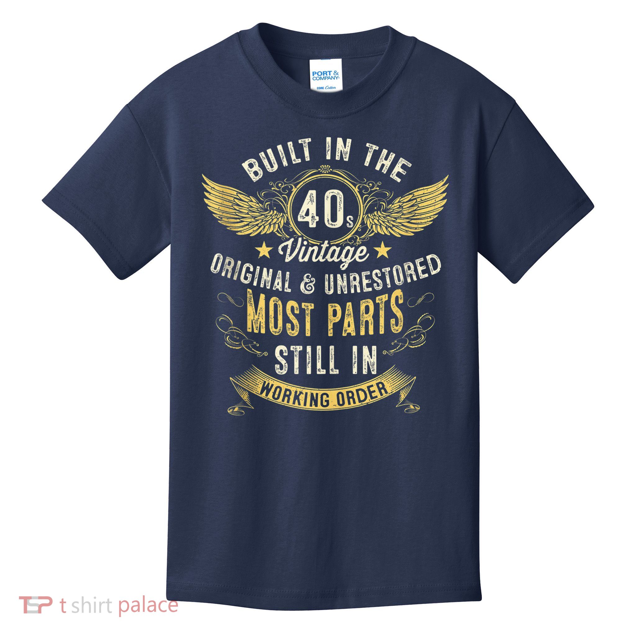 Vintage 1940s Built In The 40s Forties 80th Birthday Kids T-Shirt