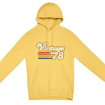 Vintage 1978 Birthday Cute Premium Pullover Hoodie