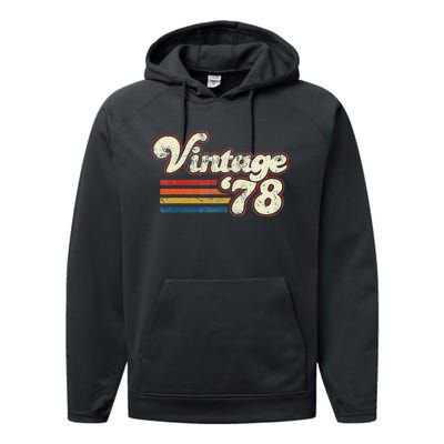 Vintage 1978 Birthday Cute Performance Fleece Hoodie