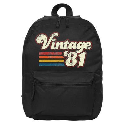Vintage 1981 Birthday 16 in Basic Backpack