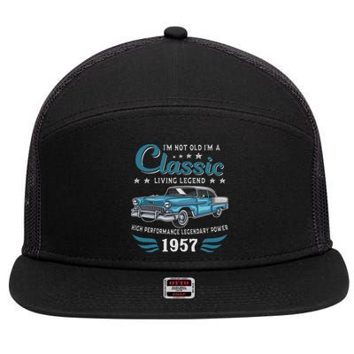 Vintage 1957 Birthday Classic Car For Legends Born In 1957 7 Panel Mesh Trucker Snapback Hat