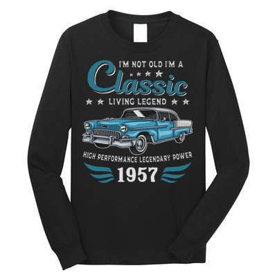 Vintage 1957 Birthday Classic Car For Legends Born In 1957 Long Sleeve Shirt