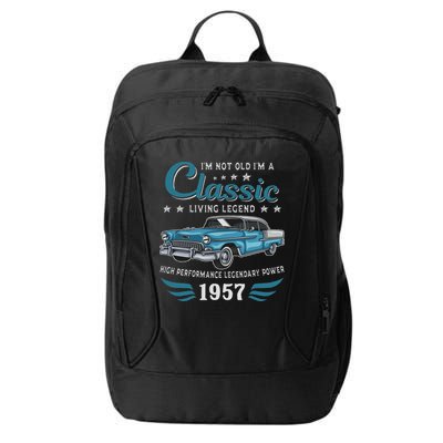 Vintage 1957 Birthday Classic Car For Legends Born In 1957 City Backpack