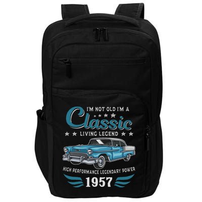 Vintage 1957 Birthday Classic Car For Legends Born In 1957 Impact Tech Backpack