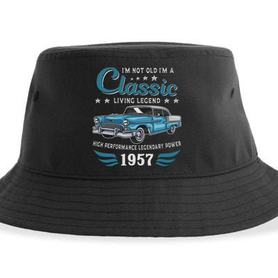 Vintage 1957 Birthday Classic Car For Legends Born In 1957 Sustainable Bucket Hat