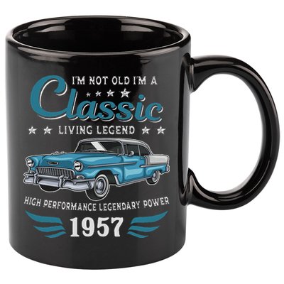 Vintage 1957 Birthday Classic Car For Legends Born In 1957 11oz C Handle Ceramic Mug