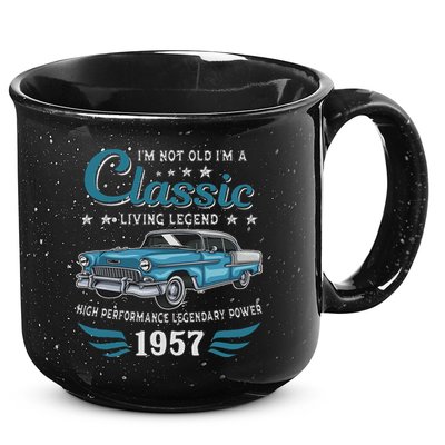 Vintage 1957 Birthday Classic Car For Legends Born In 1957 15oz Campfire Ceramic Mug