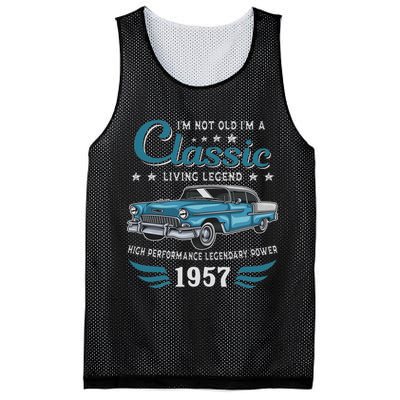 Vintage 1957 Birthday Classic Car For Legends Born In 1957 Mesh Reversible Basketball Jersey Tank