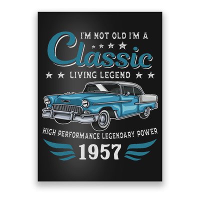 Vintage 1957 Birthday Classic Car For Legends Born In 1957 Poster