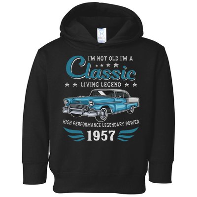Vintage 1957 Birthday Classic Car For Legends Born In 1957 Toddler Hoodie