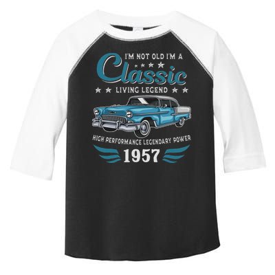 Vintage 1957 Birthday Classic Car For Legends Born In 1957 Toddler Fine Jersey T-Shirt