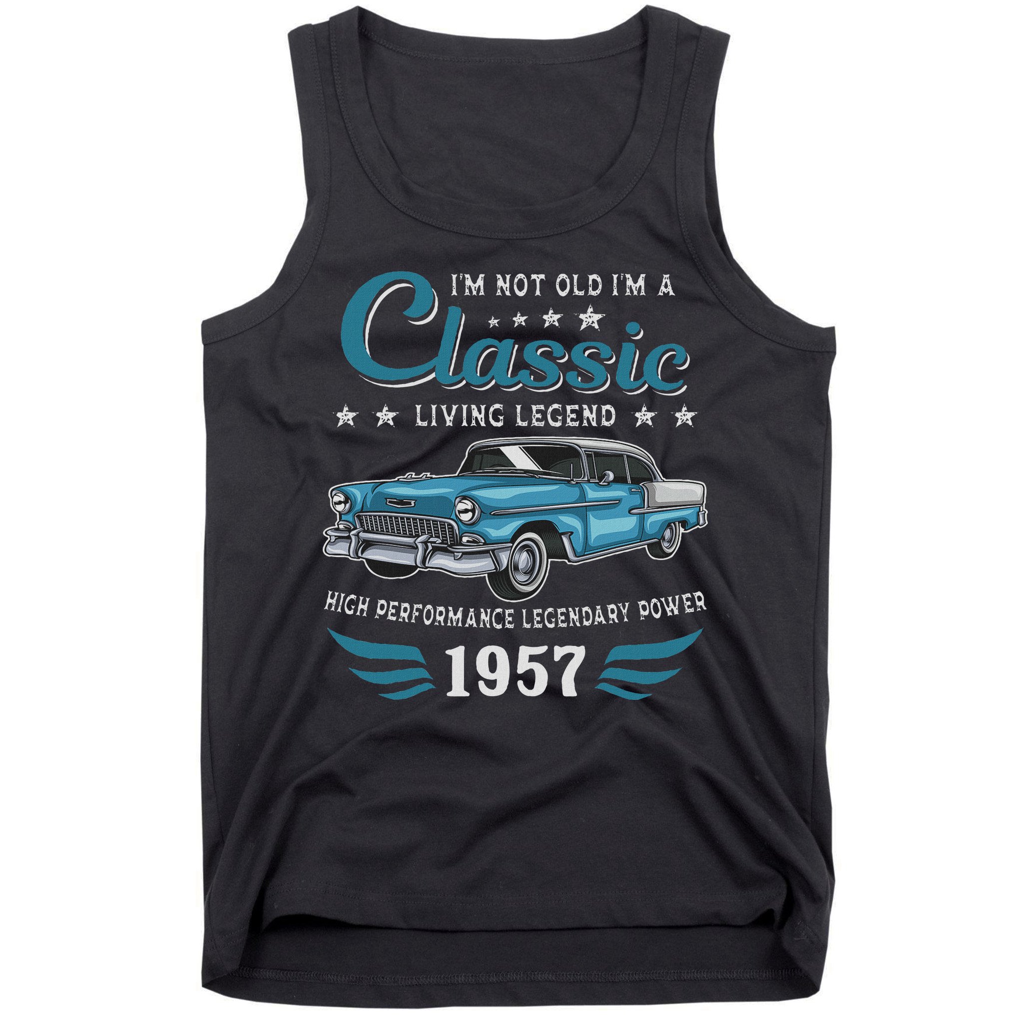Vintage 1957 Birthday Classic Car For Legends Born In 1957 Tank Top