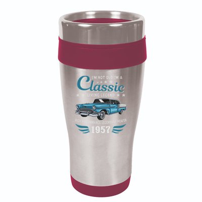 Vintage 1957 Birthday Classic Car For Legends Born In 1957 16oz Travel Tumbler