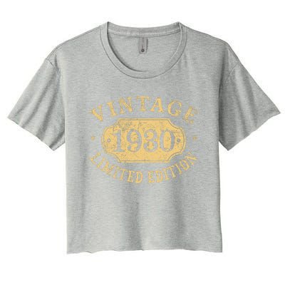 Vintage 1930 Birthday 92nd Limited Edition Women's Crop Top Tee