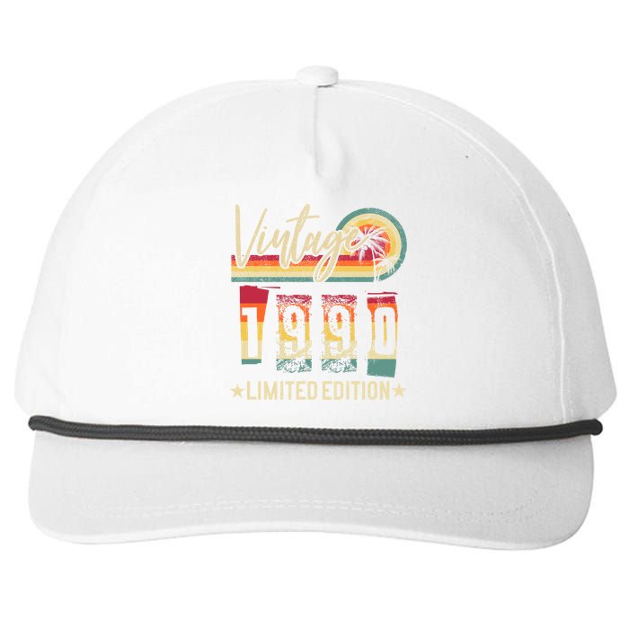 Vintage 1990 Birthday Gift Limited Edition Funny And Cool Family Gift Snapback Five-Panel Rope Hat