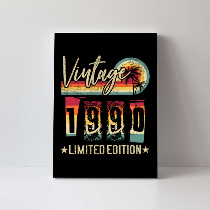 Vintage 1990 Birthday Gift Limited Edition Funny And Cool Family Gift Canvas