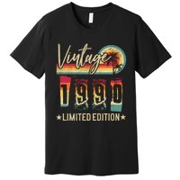 Vintage 1990 Birthday Gift Limited Edition Funny And Cool Family Gift Premium T-Shirt