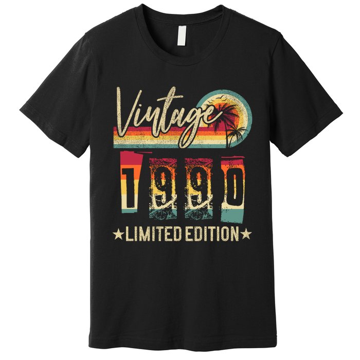 Vintage 1990 Birthday Gift Limited Edition Funny And Cool Family Gift Premium T-Shirt