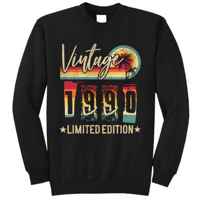 Vintage 1990 Birthday Gift Limited Edition Funny And Cool Family Gift Tall Sweatshirt