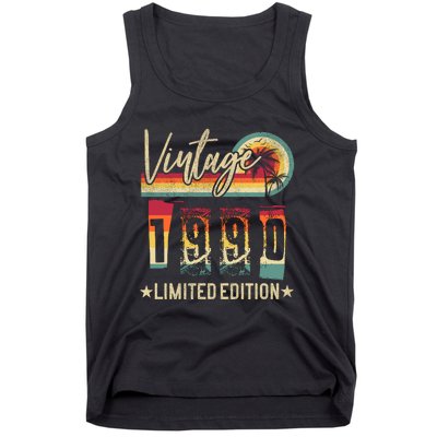 Vintage 1990 Birthday Gift Limited Edition Funny And Cool Family Gift Tank Top