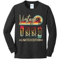 Vintage 1990 Birthday Gift Limited Edition Funny And Cool Family Gift Kids Long Sleeve Shirt