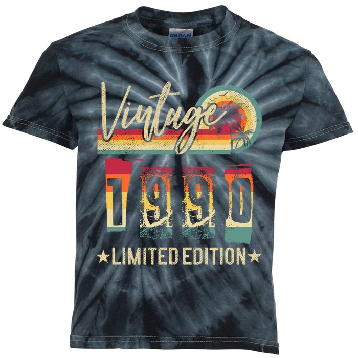 Vintage 1990 Birthday Gift Limited Edition Funny And Cool Family Gift Kids Tie-Dye T-Shirt